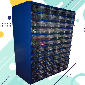 60-Drawer Component Cabinet with Dividers and Labels